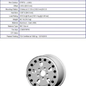 Hutchinson Beadlock Wheels Specs 20for 20WA 0492 483x599